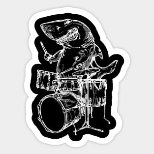 SEEMBO Shark Playing Drums Drumming Drummer Music Drum Band Sticker